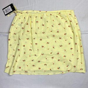 NWT Cherry Print Wrap Skirt Art Class Girls XXL (18) or Womens S/M Fruit Yellow